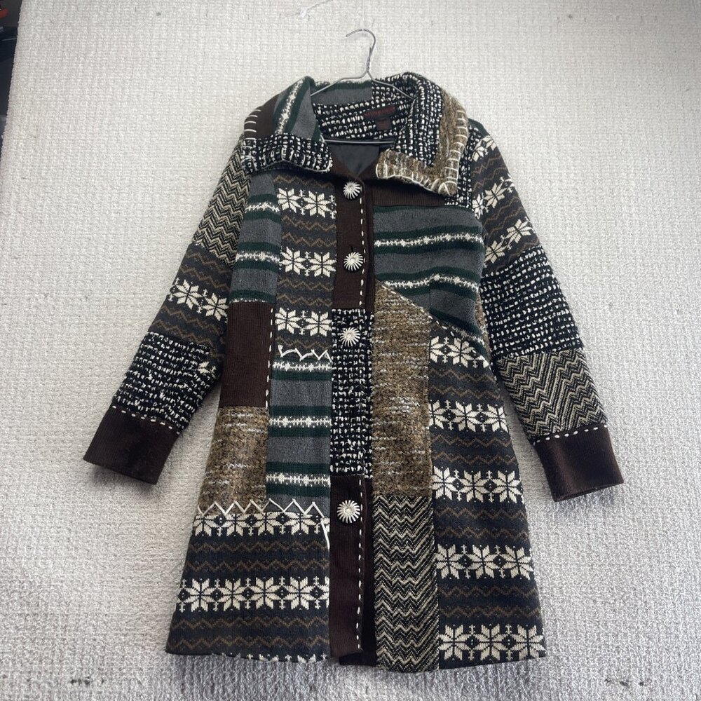 Alison Sheri Collection Artsy Patchwork Jacket Nordic / Fair Isle Wom Size S